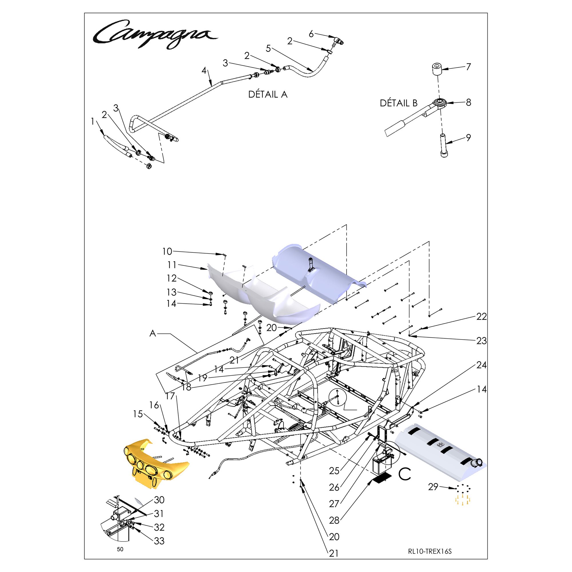 FUEL LINE, BATTERY AND HARDWARE