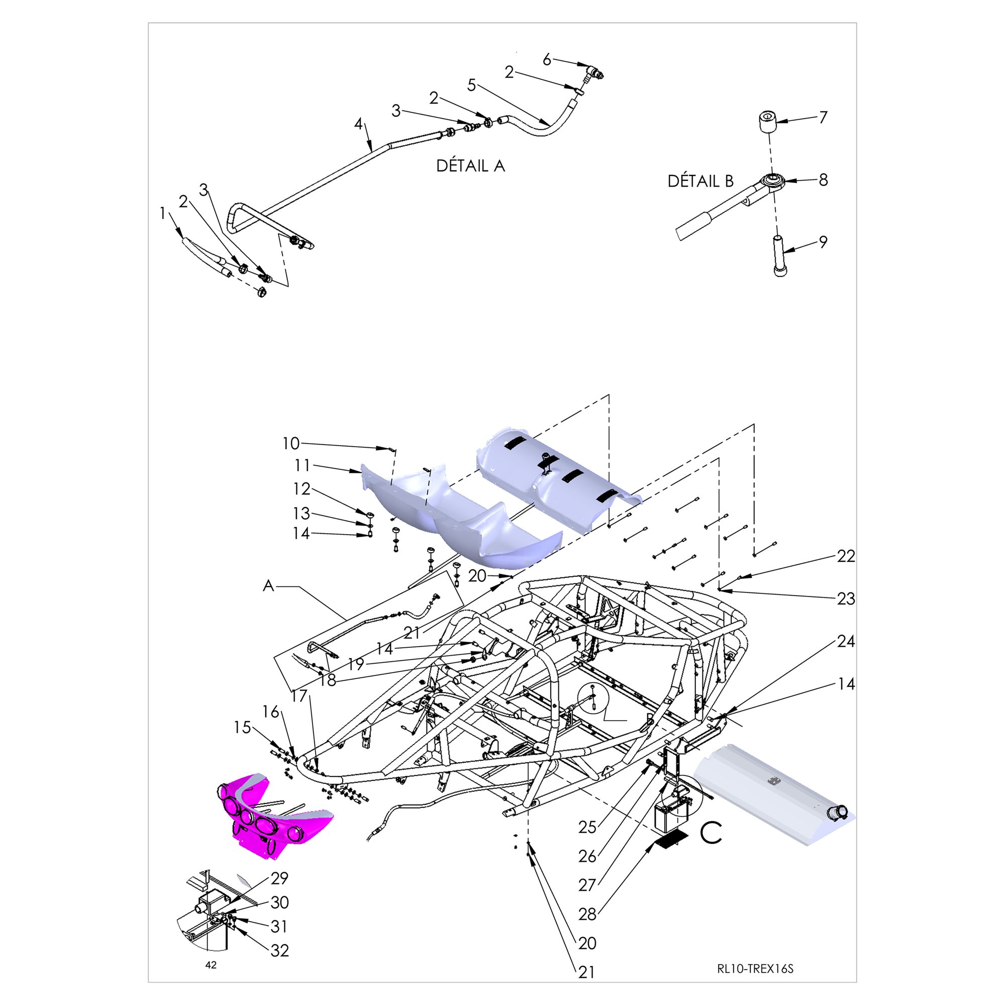 FUEL LINE, BATTERY AND HARDWARE