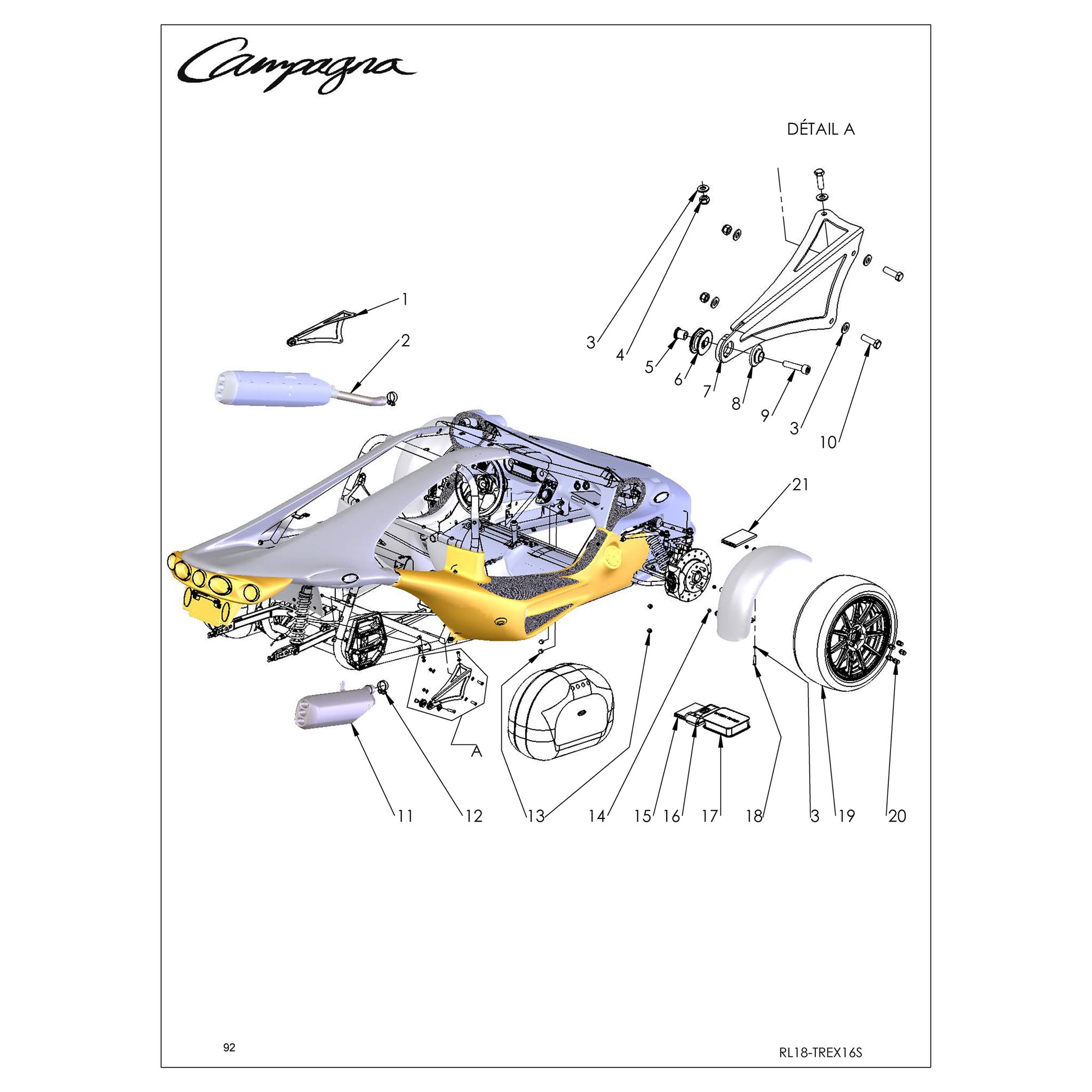 FRONT WHEELS, EXHAUST AND HARDWARE